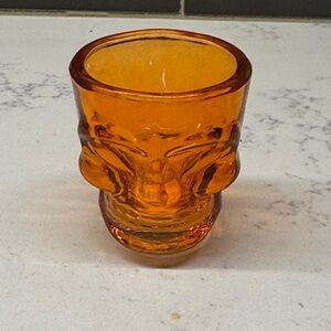 Orange Skull Glass